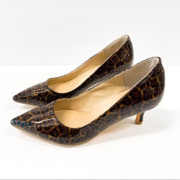 FSJ Women Sexy Pumps Leopard Snake Prints Shoes Kitten Low Heels Pointed Toe - Picture 4 of 7